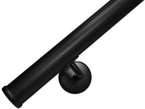 Rampe d'escalier flexible en PVC Ø40 mm noir (RAL 9004) 120 cm