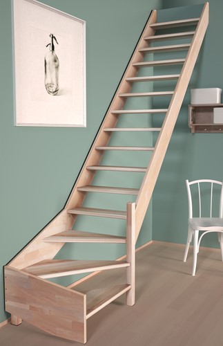 Escalier de meunier avec quart de tour à droite 70 cm de large