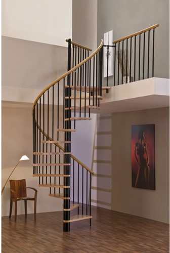 Escalier en colimaçon Spiral Wood noir  Ø120 cm