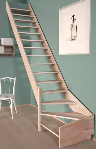 Escalier de meunier avec quart de tour à gauche 70 cm de large