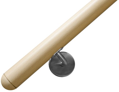 Rampe d'escalier droite PVC Ø40 mm bois clair 120 cm