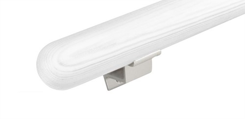 Main courante d'escalier en bois Ø 38 mm 1x primer blanc bouchon d'extrémité inclus