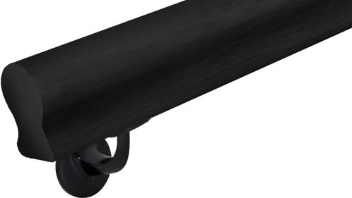 Main courante d'escalier en bois profil trou de serrure 56 x 67 mm 1x primer noir